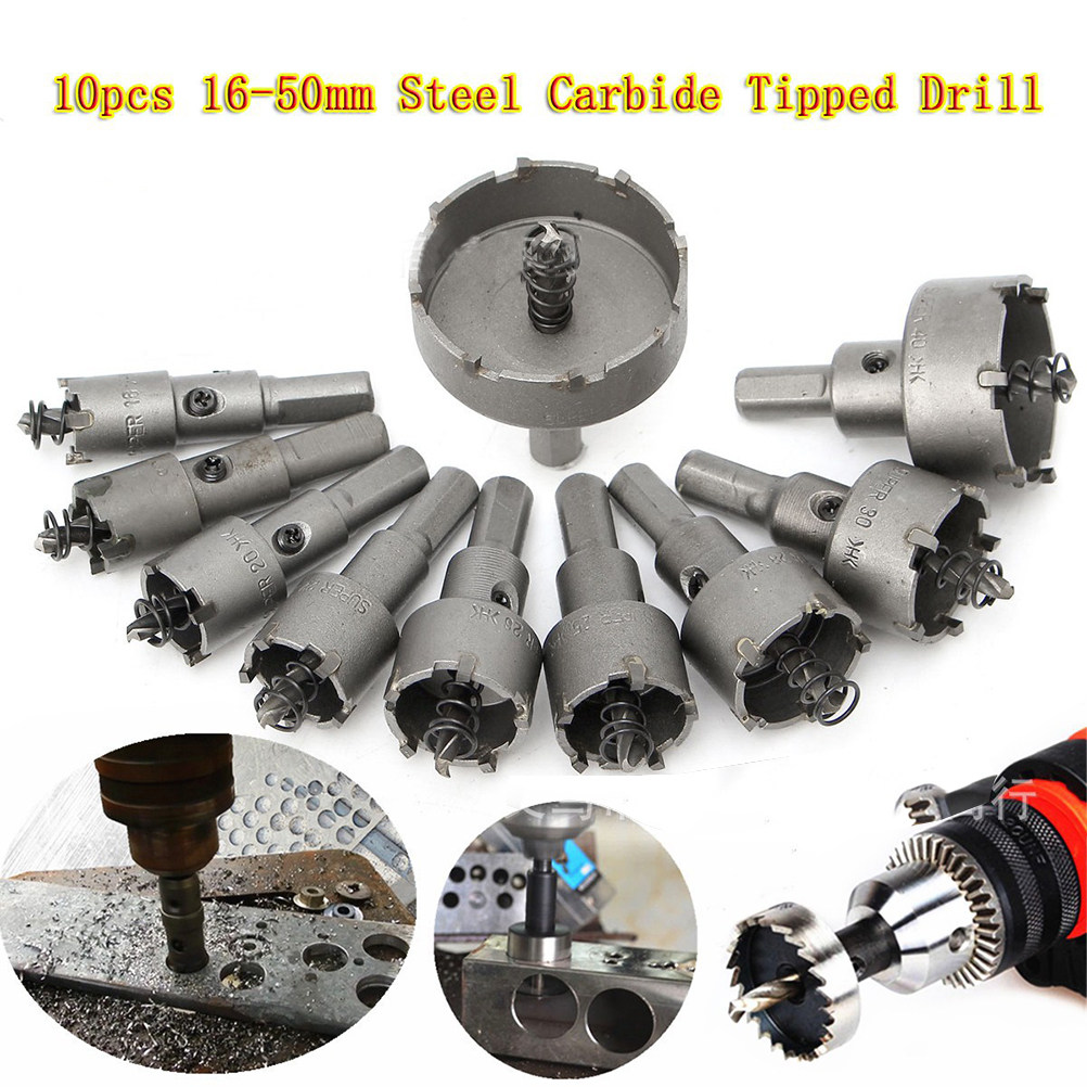 Drill Bit Set - 10pcs Carbide Tip Drill Bit Set