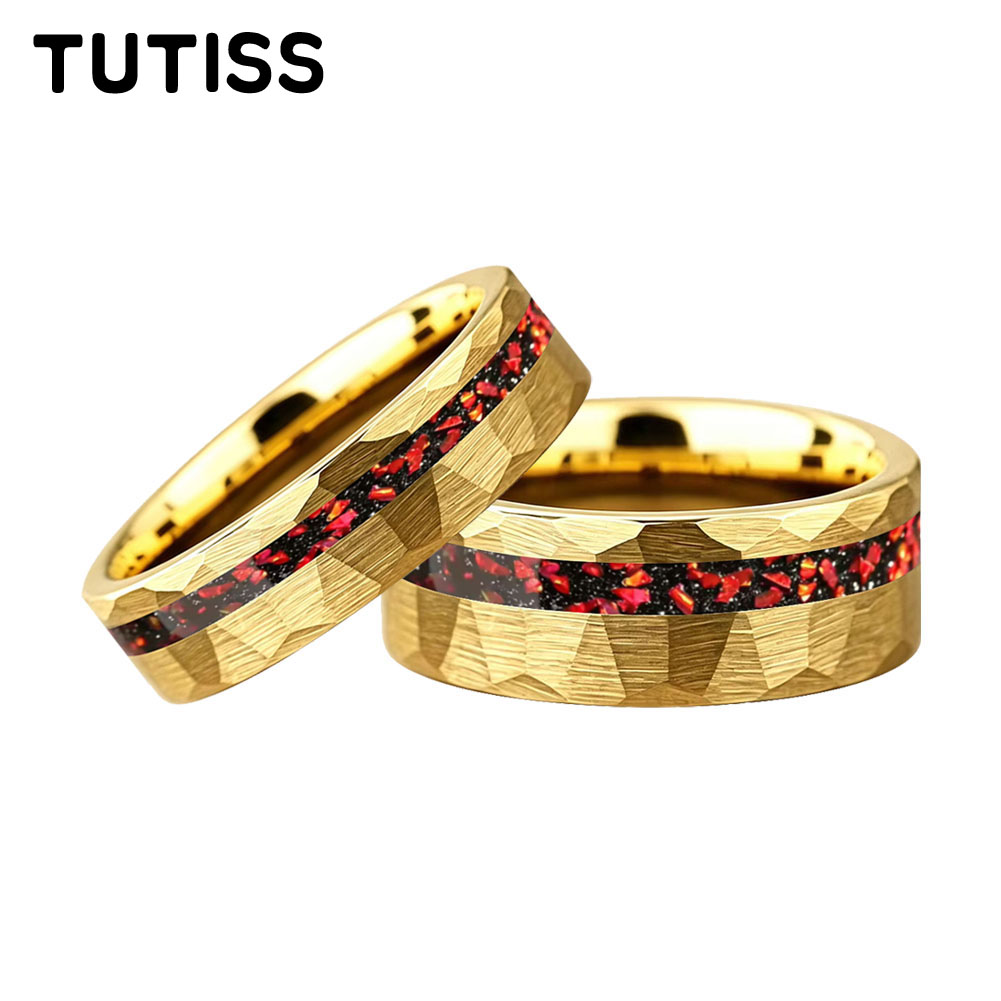 Coupling 8Mm - TUTISS 6/8mm Hammered Offset Groove Inlaid