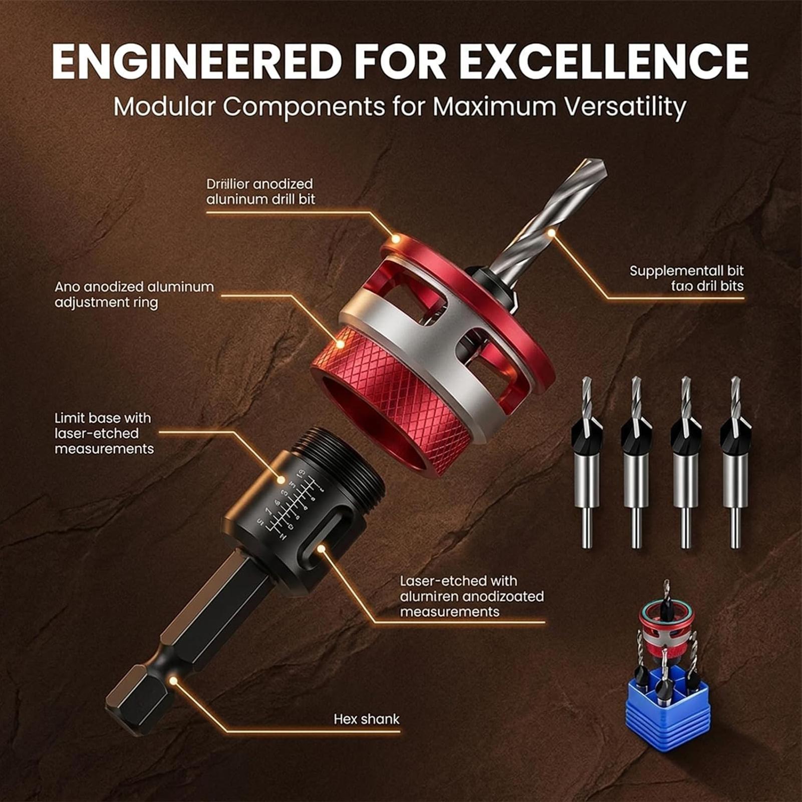 Countersink Drill Bit Set With - огляд і ціна Drill Bit Set