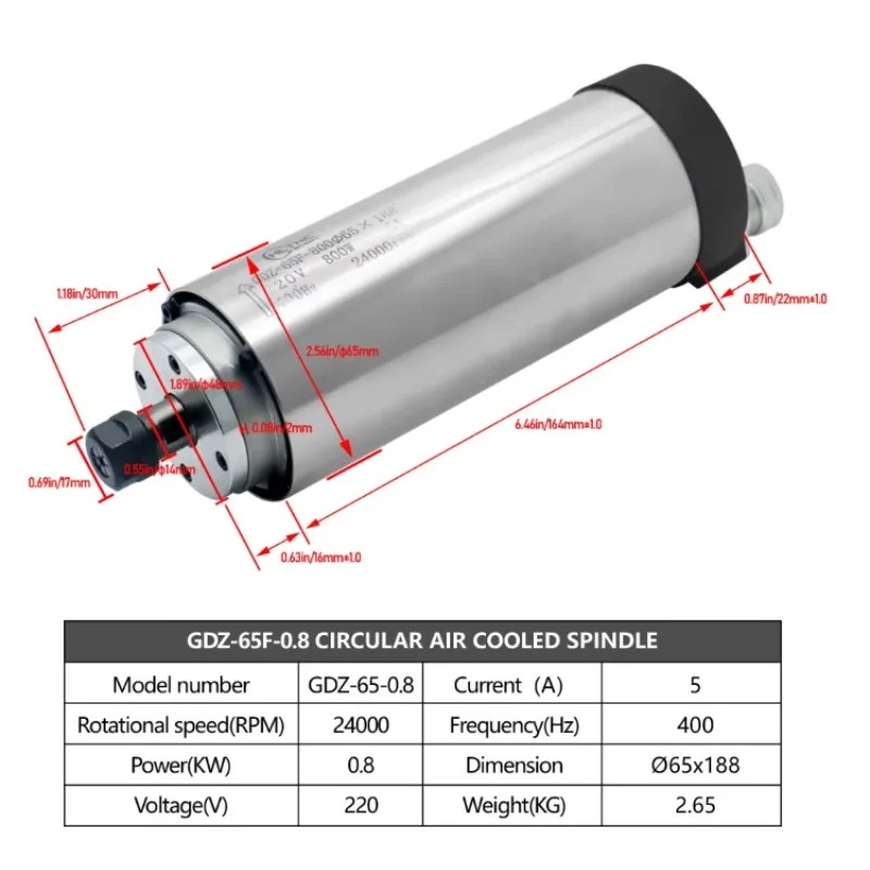 24000RPM Round Water‑Cooled Sp - огляд і ціна Water Cooled Spindle