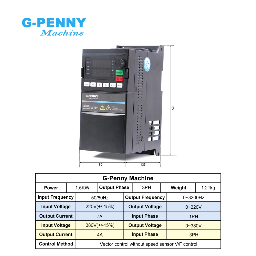 G-Penny CNC 1.5KW ER16 65mm 4  - огляд і ціна Water Cooled Spindle