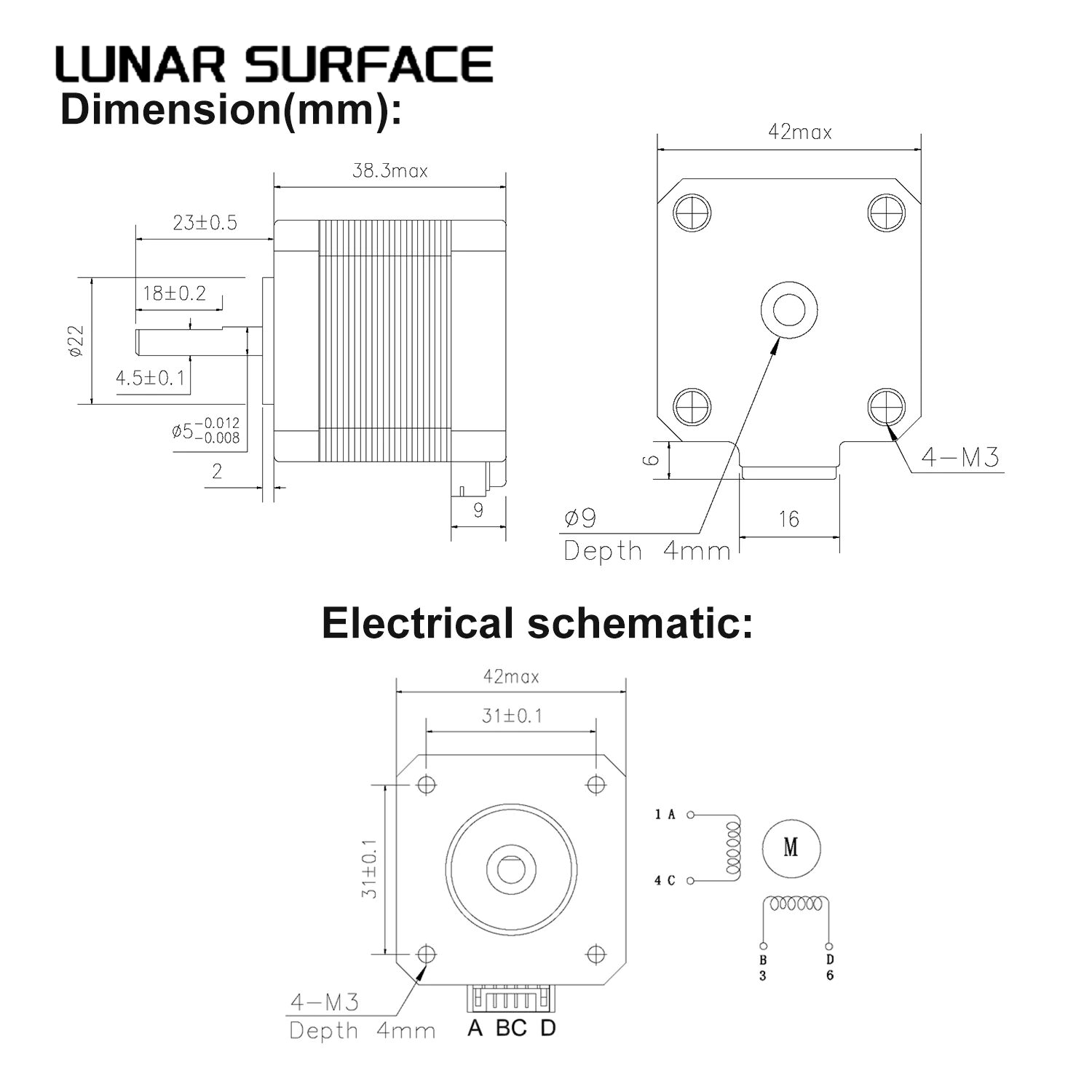 LS-3D Printer Parts 17HS4401S  - огляд і ціна Nema 17 Stepper