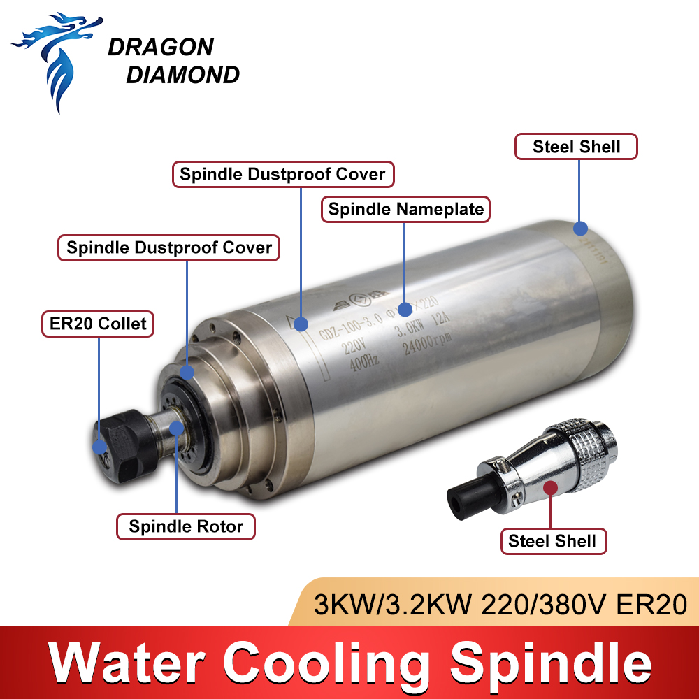 3KW Water Cooling Cooled Spind - огляд і ціна Water Cooled Spindle