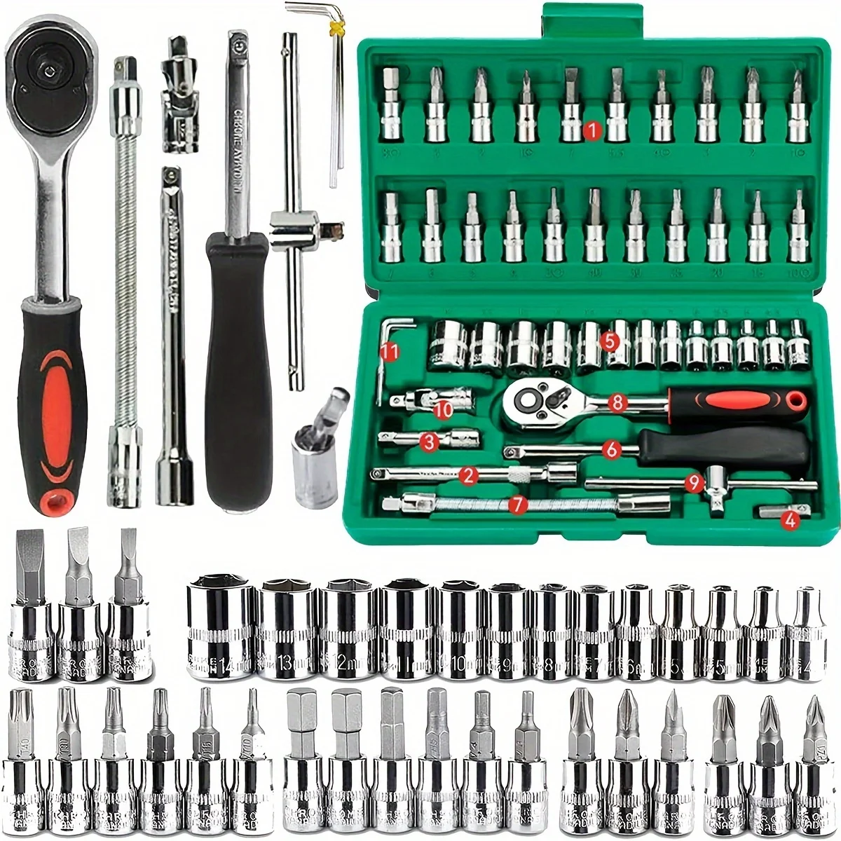 46pc Drive Socket Set 1/4 inch - огляд і ціна Cnc Bits