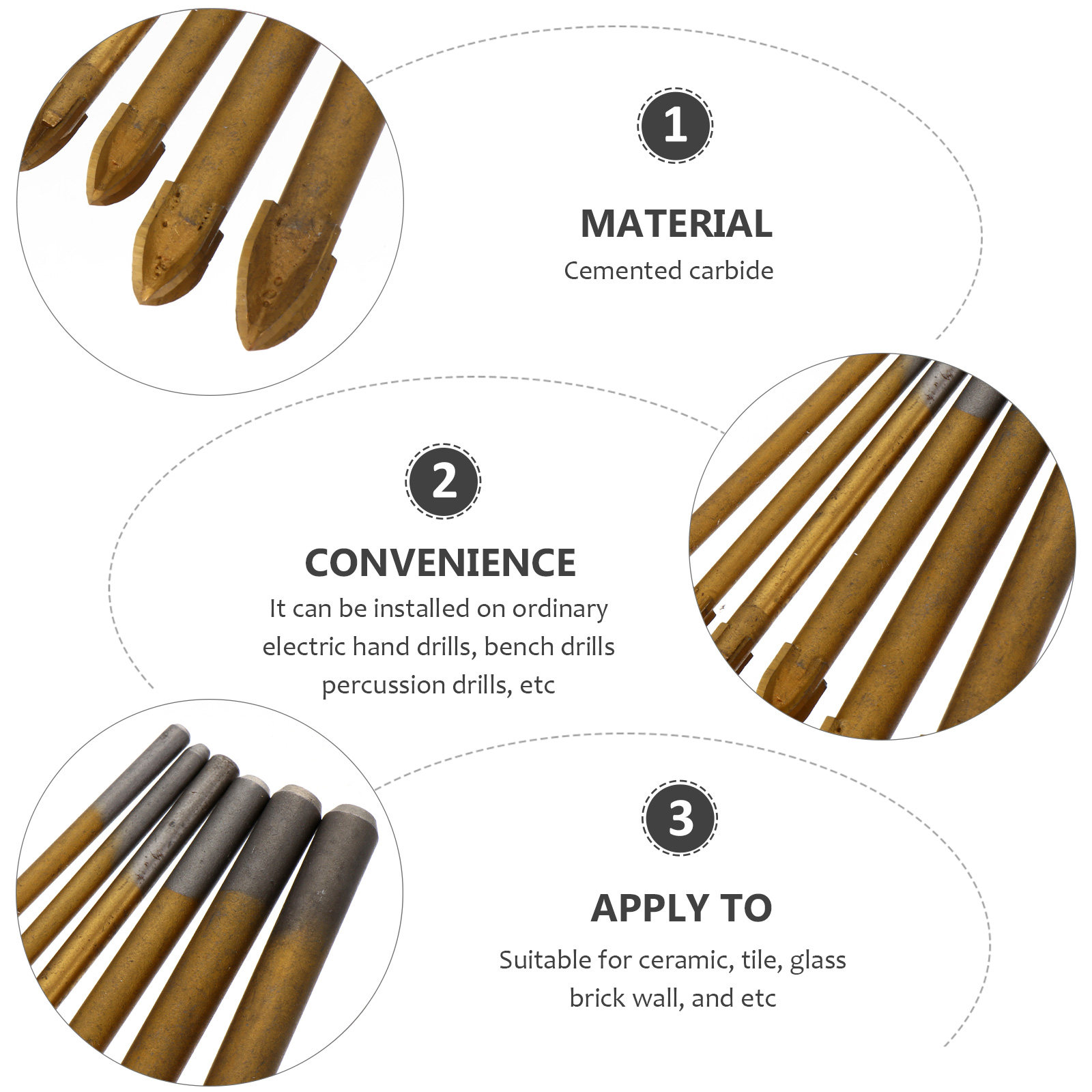 1Set Titanium Coated Cross Hea - огляд і ціна Drill Bit Set